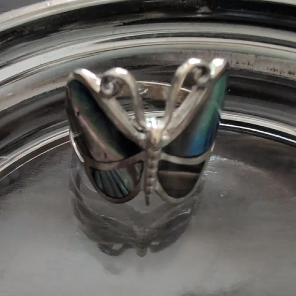 Sterling Silver Butterfly Ring Abalone - Picture 6 of 10